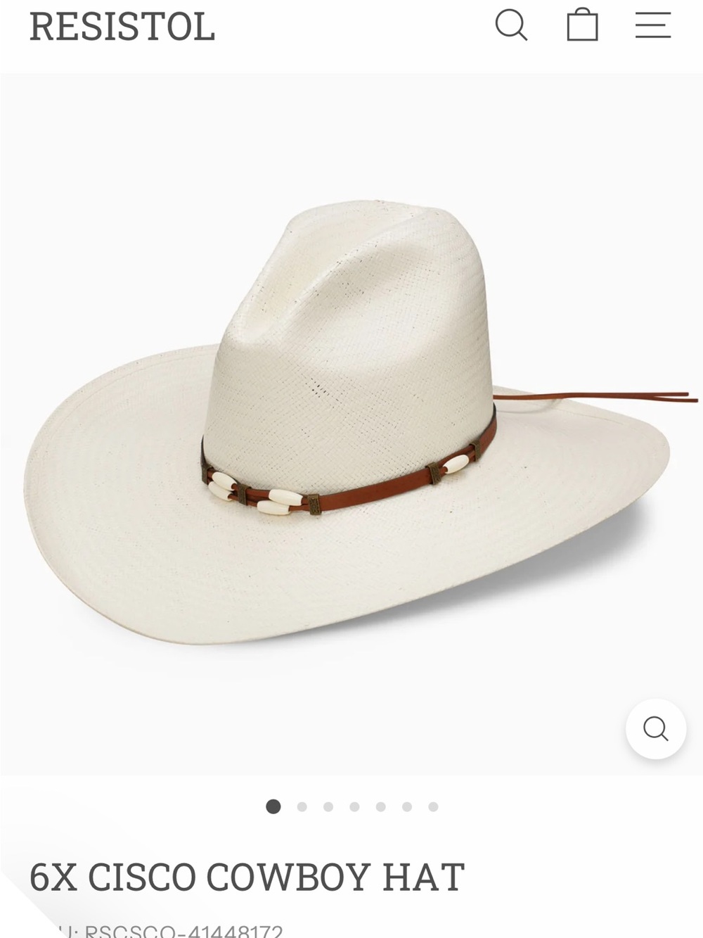Resistol 6X Cisco Cowboy Hat in Natural with Brown Band